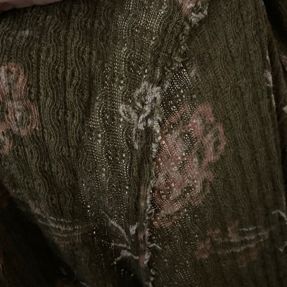 Free People Olive Floral Long Sleeve Top - Picture 7 of 15